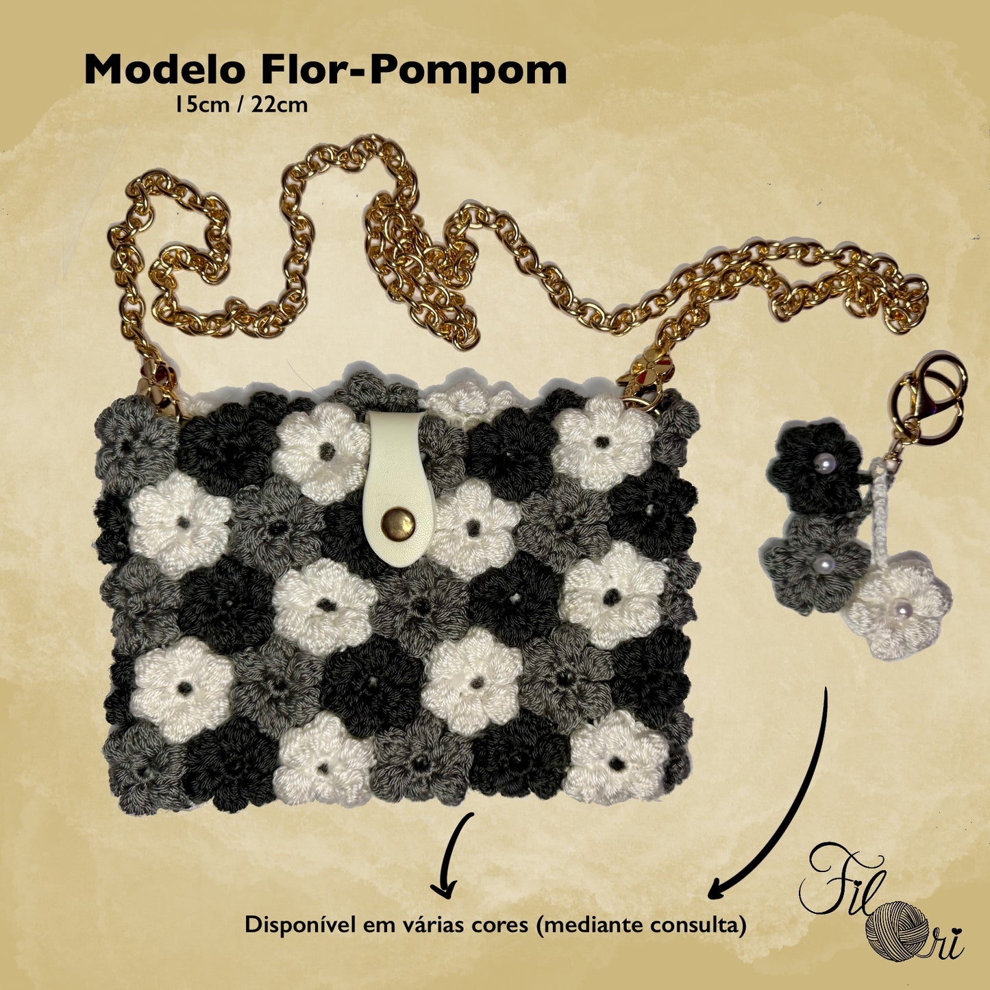 Bolsa Flor-Pompom