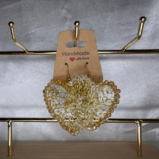 Brincos coração dourado - grande