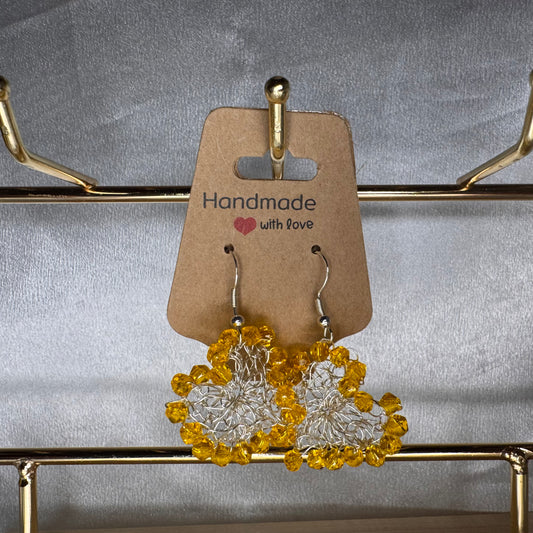 Brincos coração amarelo - pequeno