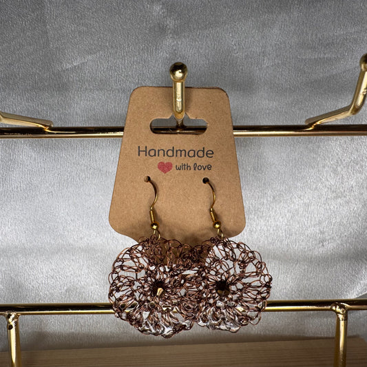 Brincos redondos castanho - médio